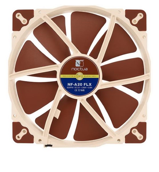 NOCTUA NF-A20 FLX, CASE TO FAN 10.7 18.1 146.9 DB 100.8 TO M³ / H  59.3 TO 86.5 CFM  CREAM / BROWN